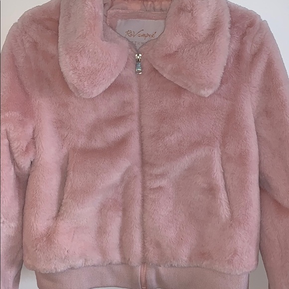 Baby pink faux fur bomber. - Picture 2 of 2